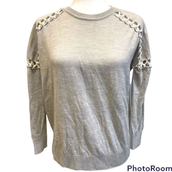 525 America Grey Merino Wool Lace Up Detail Sz XS - Picture 1 of 6